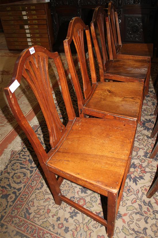 4 Hepplewhite style dining chairs